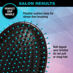 Conair Salon Results Hair Brush, Detangling Hair Brush for Men and Women, For All Hair Types, Metal Bristles and Cushion Base