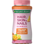 Nature's Bounty Optimal Solutions Hair, Skin & Nails with Biotin & Collagen | Citrus-Flavored Gummies Vitamin Supplement, 2500mcg, 80 Count, 40 Total Servings