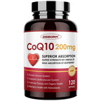 ZEBORA CoQ10 200mg Softgels, 120 Servings | With PQQ, BioPerine & Omega-3, Ubiquinone, High-Absorption, Powerful-Antioxidant, Support Heart & Energy-Production