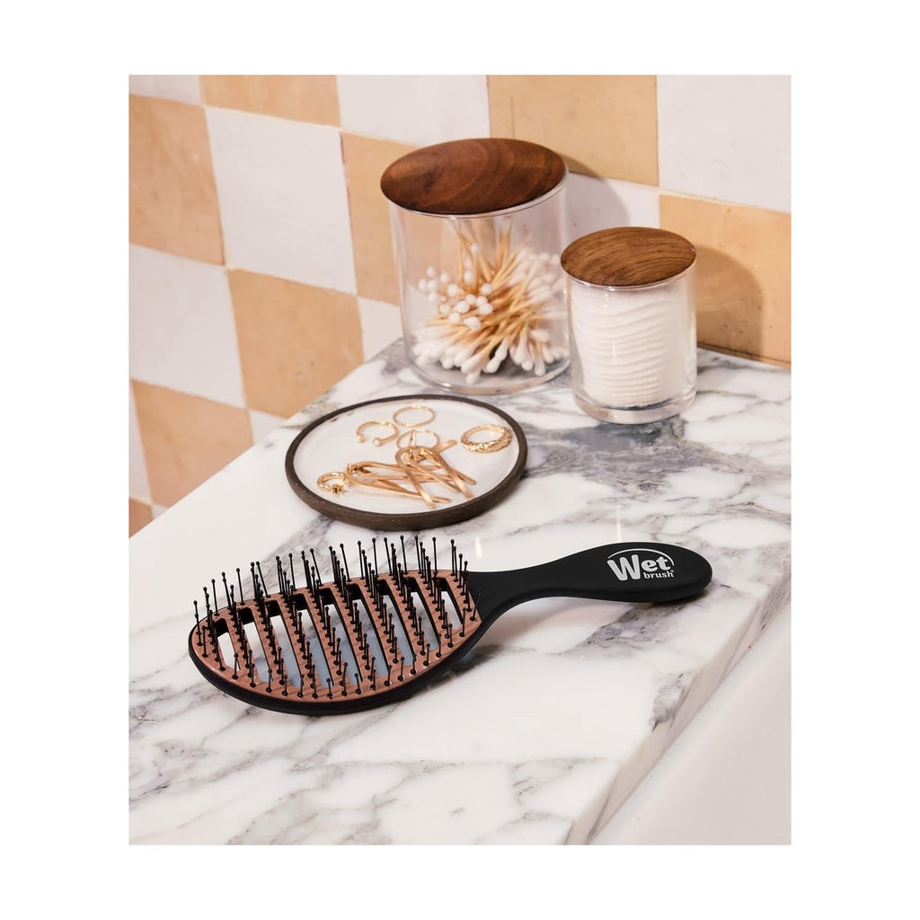 Wet Brush Ceramic Speed Dry Detangler, Black, Vented Blow-Dry Hair Brush | Soft HeatFlex Bristles, Up to 45% Faster Drying with Less Breakage, Smooth Shine & Easy Styling for All Hair Types