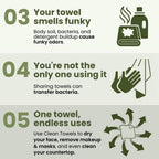 Clean Skin Club Bamboo Viscose Clean Towels® XL 100% USDA Biobased Face Towel, Disposable Face Towelette, Makeup Remover Dry Wipes, Ultra Soft, 50 Ct, 1 Pack
