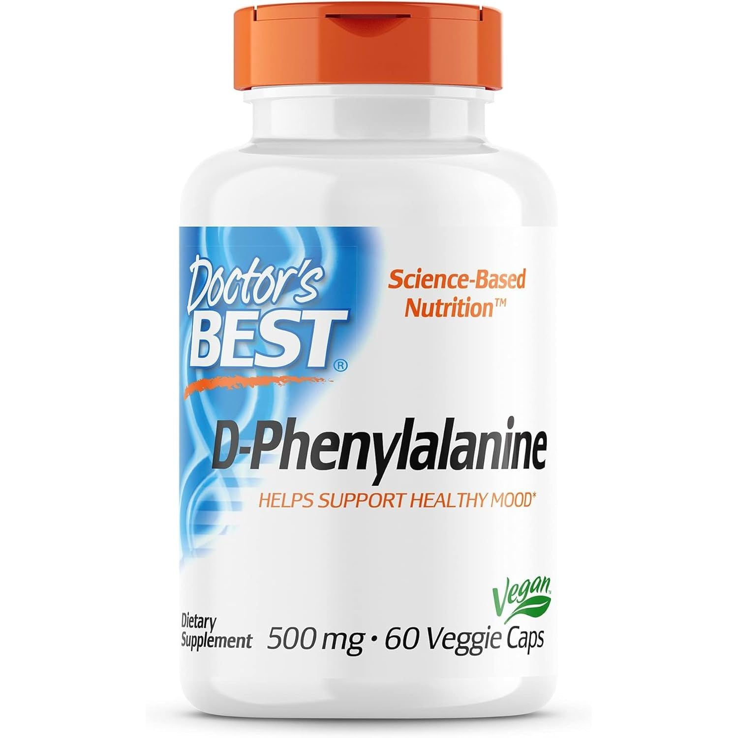 Buy now Doctor's Best D-Phenylalanine, Supports Mood, Nervous System, Non-GMO, Vegan, Gluten Free, 500 mg, 60 Veggie Caps at indiglob india