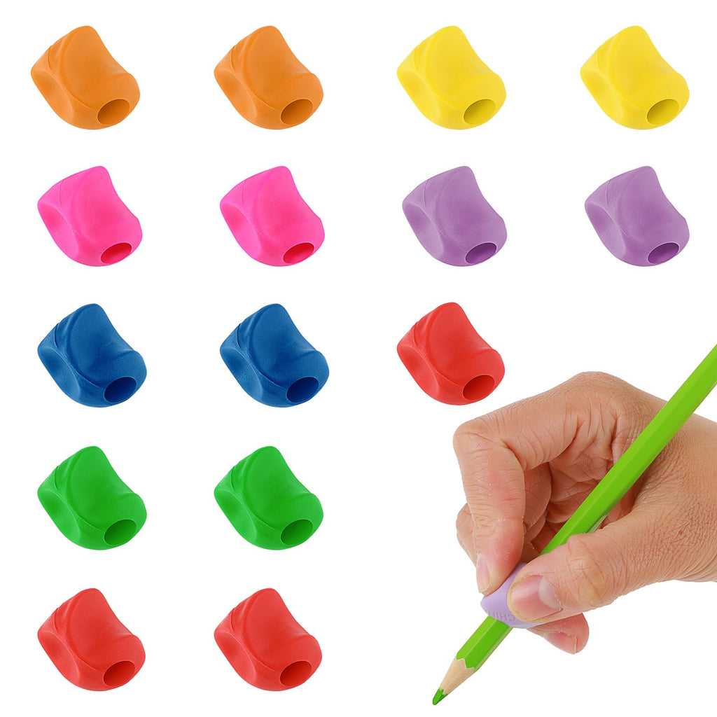 Mabor 15Pcs Kids Pencil Holder Tripod Pencil Soft Grip Pencil Grippers for Kids Handwriting Correction Finger Posture Training Writing Aids for Preschooler Toddler Kindergarten