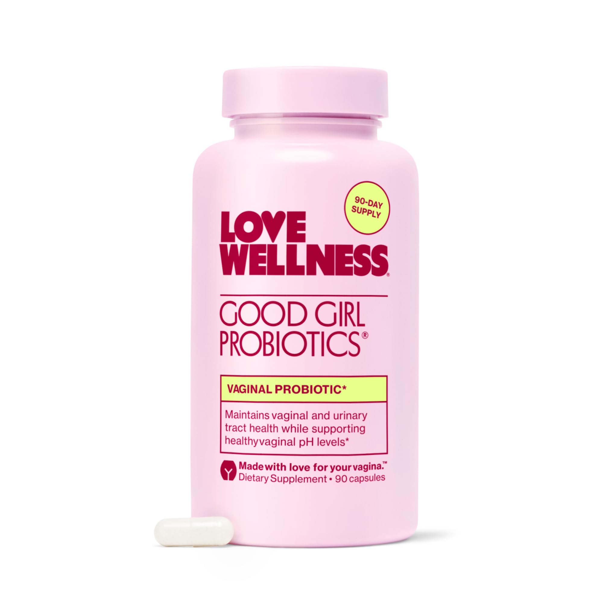 Love Wellness Good Girl Vaginal Probiotics | 9-Strain | 30-Day Supply | 9-strain probiotic, Dietary supplement, Gluten-free, Easy to take, 30 capsules