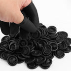 100 Pcs Disposable Silicone Finger Cots & Protectors – Non-Allergenic Black Finger Gloves Fingertips for Beauty, Manicure, Massage & Industrial Use