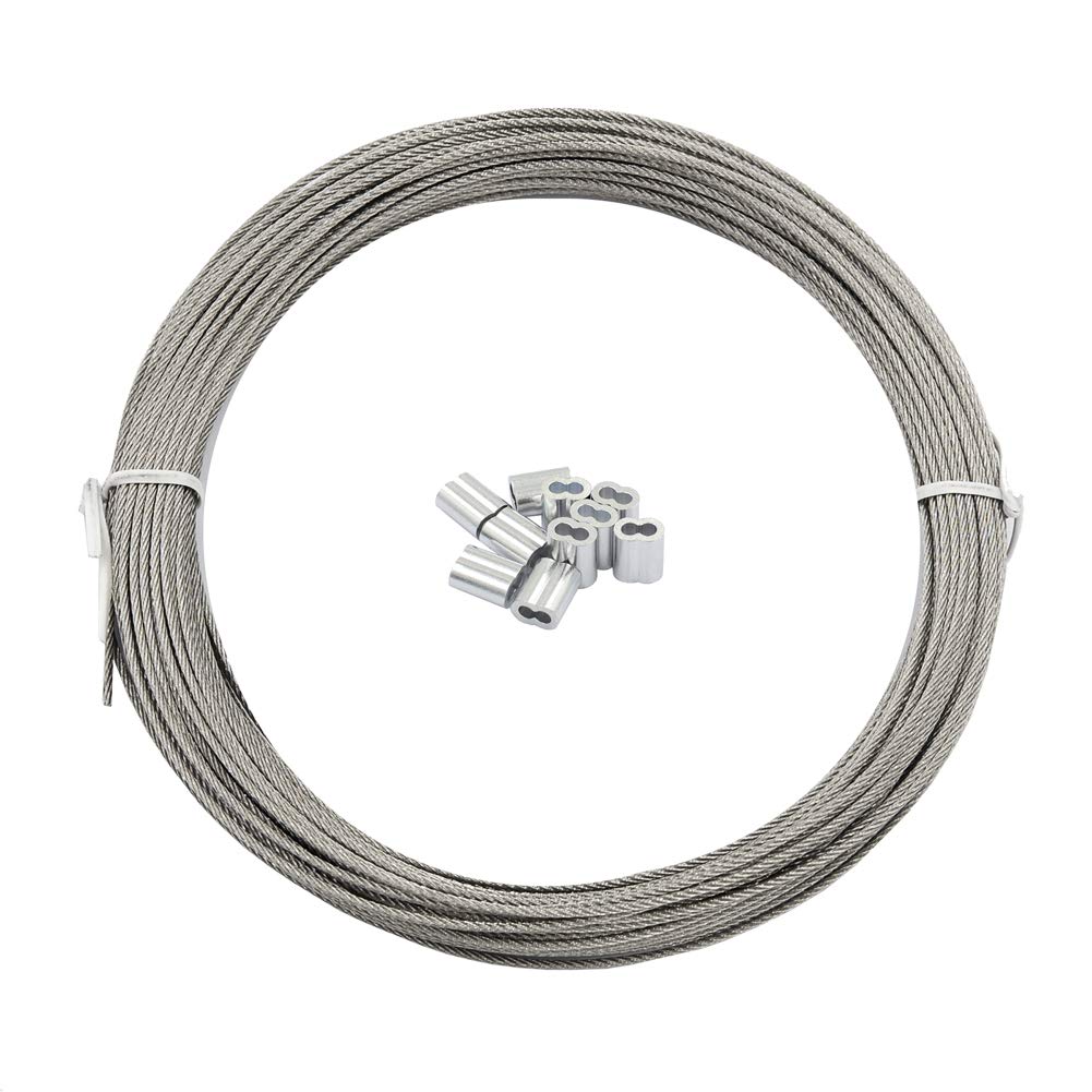 Buy now DGOL Coated 100 ft Picture Wire 304 Stainless Steel Rope 1/16 inch (1.5 mm) Photo Hanging Cable,7x7 Standard Core,100 feet,with 10pcs Sleeves 1 16 inch (1.5 mm) at indiglob india