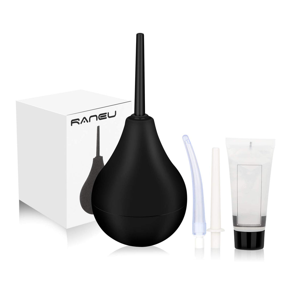 RANEU Enema Bulb Anal Douche Enema Kit for Women & Men with 3 Nozzles (5 Piece Set)