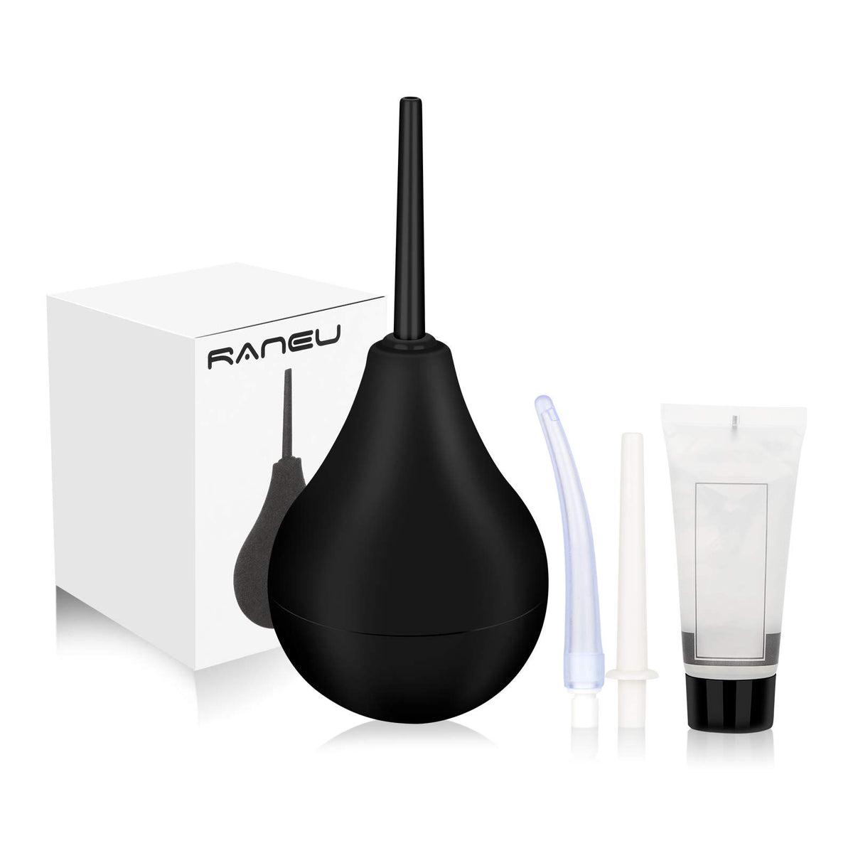 RANEU Enema Bulb Anal Douche Enema Kit for Women & Men with 3 Nozzles (5 Piece Set)