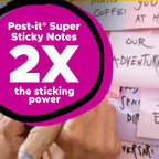 Post-it 100% Lined Recycled Super Sticky Notes, 3 x 3 in, Pastels, 18 Pads