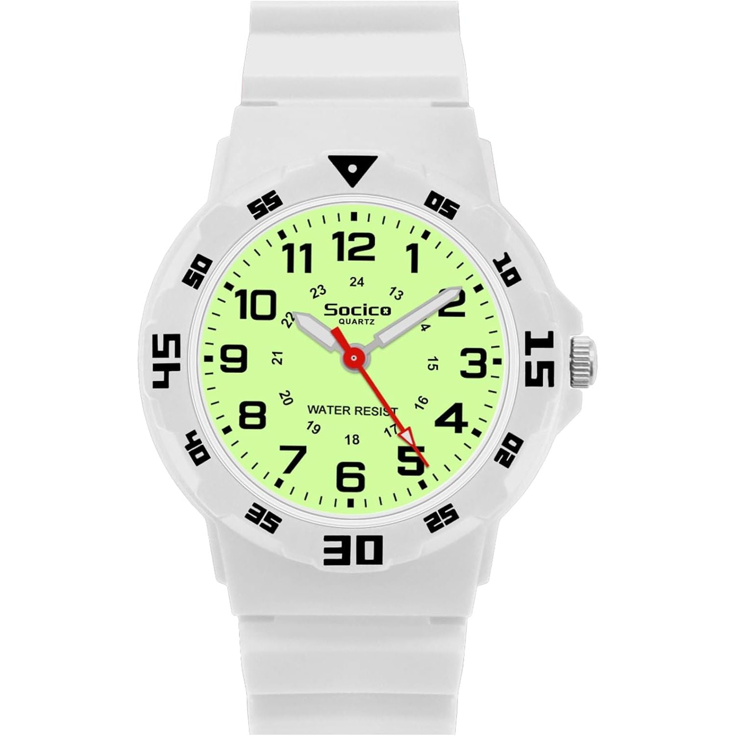 Buy now SOCICO Children Analog Watch for Boys Girls Waterproof Time Teaching Watch with Soft Band, Learning Time Wrist Watch Easy to Read Christmas Gifts for Kids Ages 3-12 Great Gifts White-luminous-1 at indiglob india