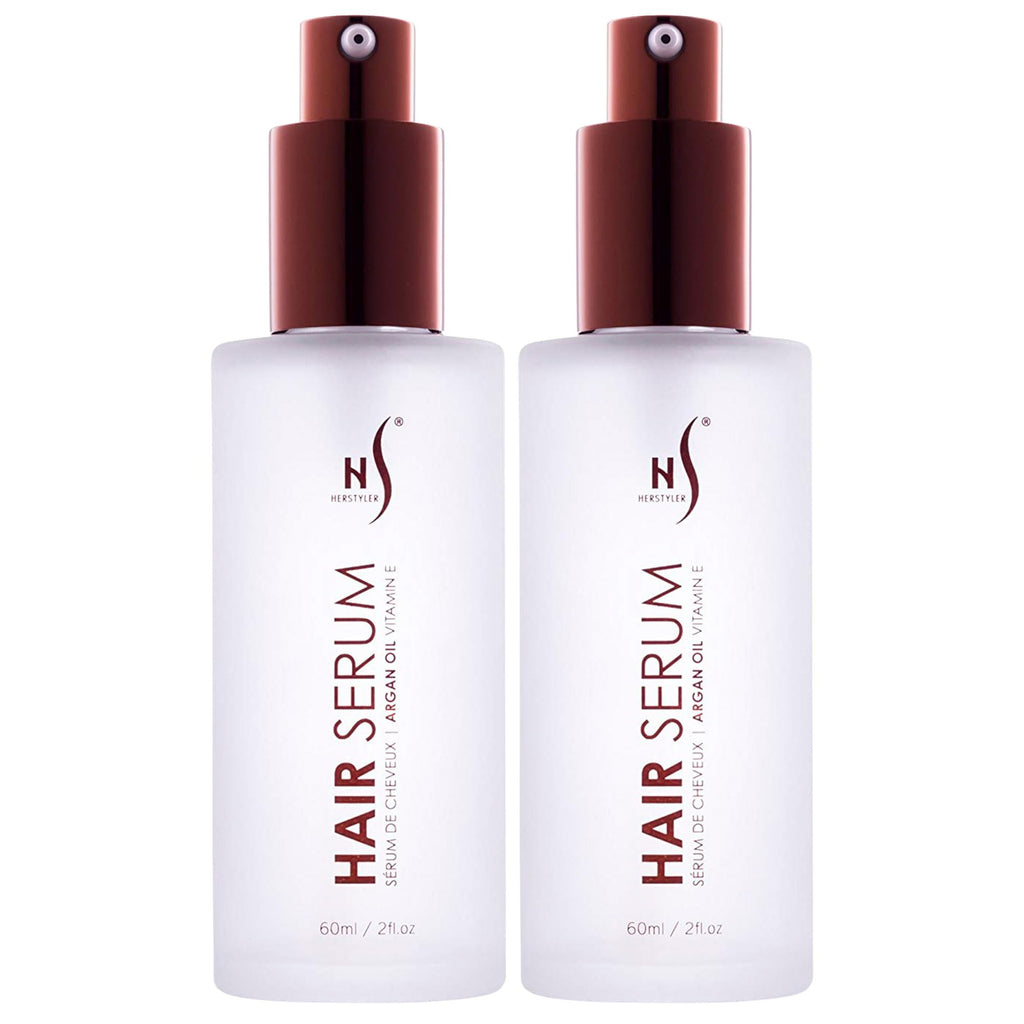 HerStyler Argan Oil Hair Serum - for Frizz, Straightening, Styling & Shine | Hair Repair Serum for Frizzy & Damaged Hair - Lightweight - Hydrating - Fast Absorbing - For Thicker, Fuller Hair - 1 Pack