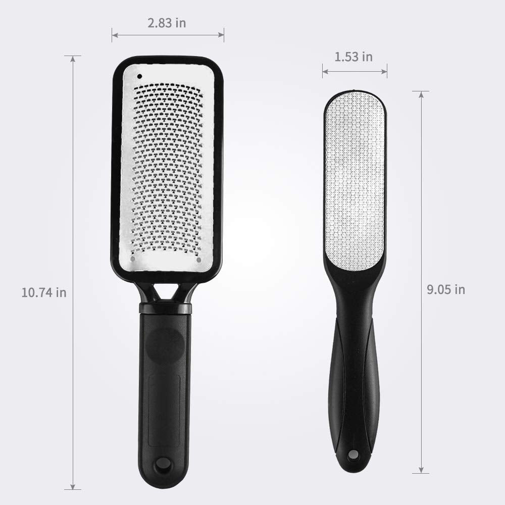 2 Pack Foot Files Callus Remover Foot Rasp Dual Sided Foot File | Stainless Steel Surface Pedicure Tools Professional Scrubber Premium for Feet Care Remove Hard Skin