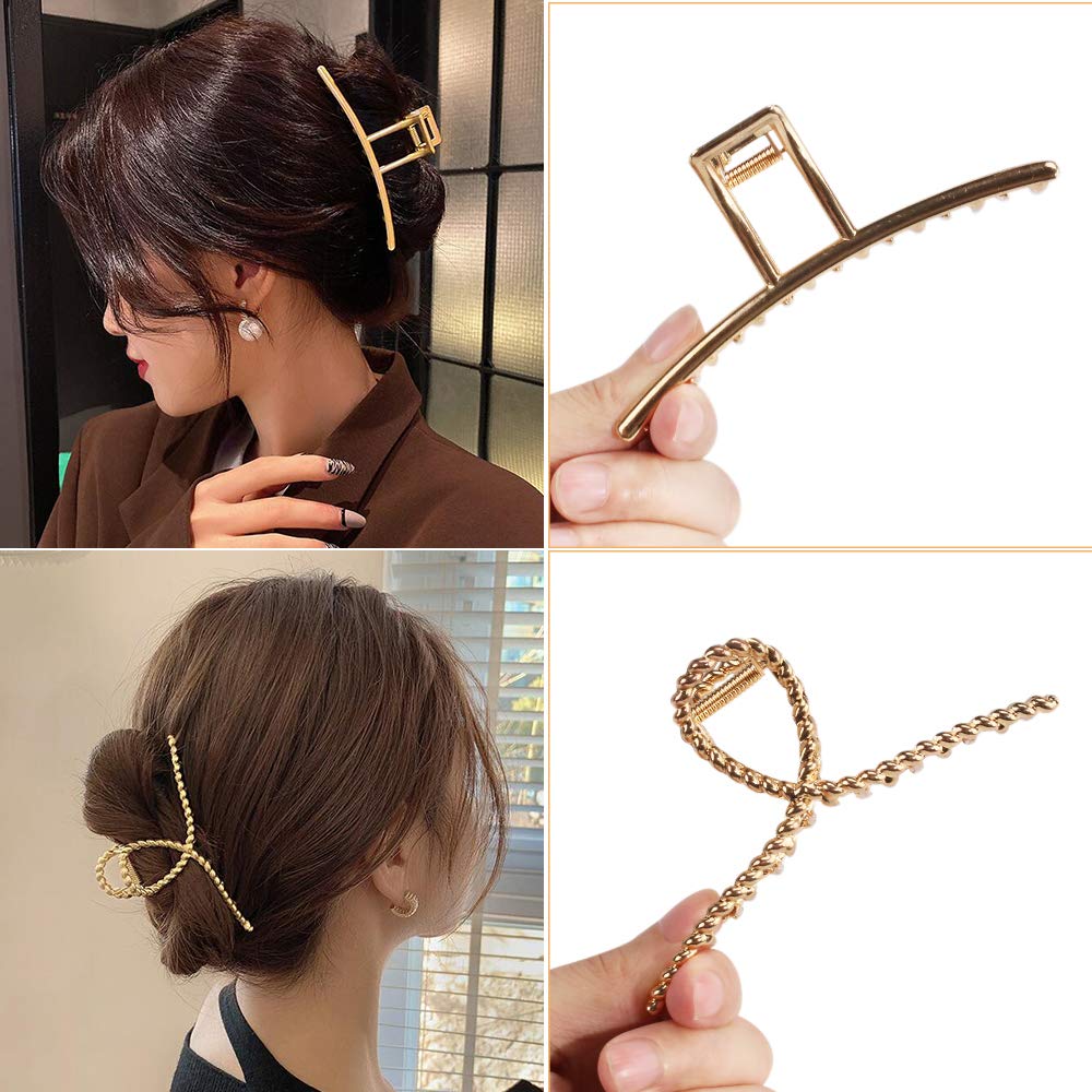 Buy now ANBALA Gold Hair Clips, Metal Large Claw Clips for Thick Hair Big Jaw Clips for Hair, Butterfly Hair Clips Hair Accessories for Women at indiglob india