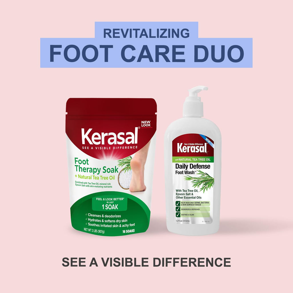 Kerasal Daily Defense Foot Wash, Cleanser, 12 oz | Daily foot cleanser with tea tree oil washes away odor and impurities to help feet feel clean and refreshed.
