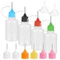 4Pcs Precision Tip Applicator Bottle with 2 Funnel Multicolor Lids, 30ML/1 OZ Needle Tip Glue Bottles, Glue Dispenser for DIY Quilling Paper Craft Painting