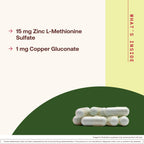 Jarrow Zinc Balance 15 mg, Zinc with Copper, 100 Capsules | Essential Minerals For Immune System Support, Immune Support Supplement, Gluten Free, Copper Supplement, Vegan