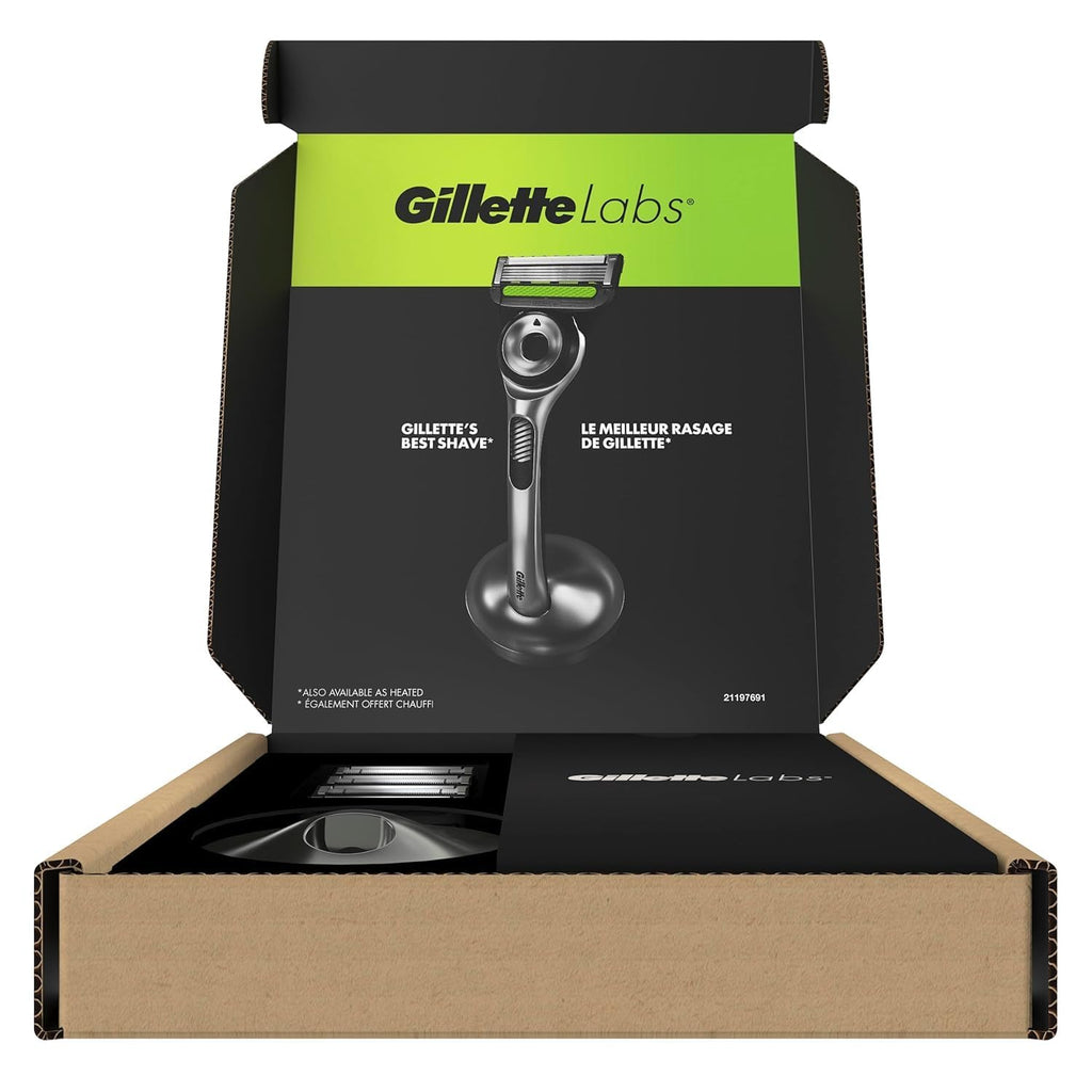 Gillette Labs Razor for Men, 1 Handle, 4 Blade Refills, Magnetic Stand