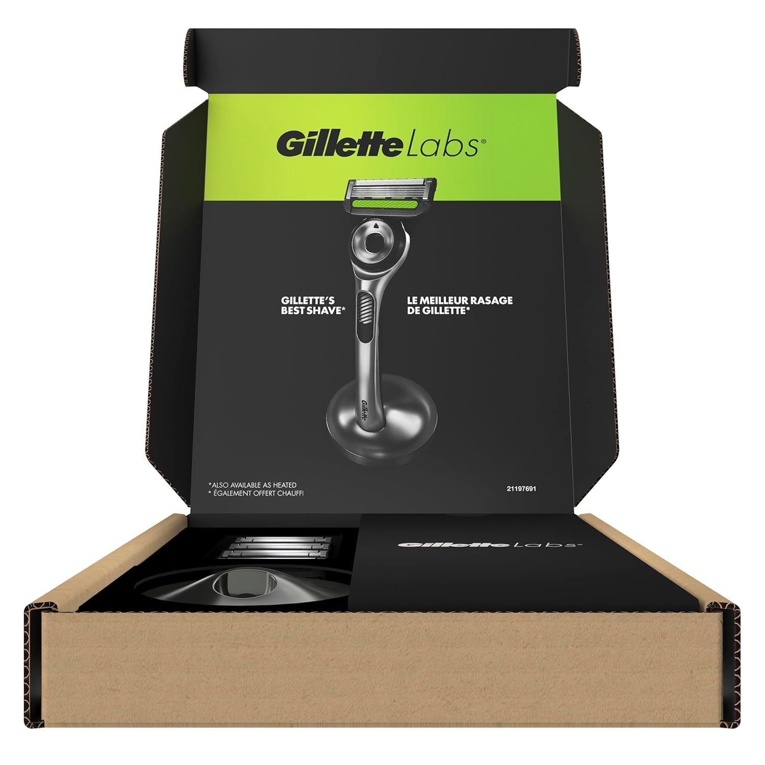 Gillette Labs Razor for Men, 1 Handle, 4 Blade Refills, Magnetic Stand