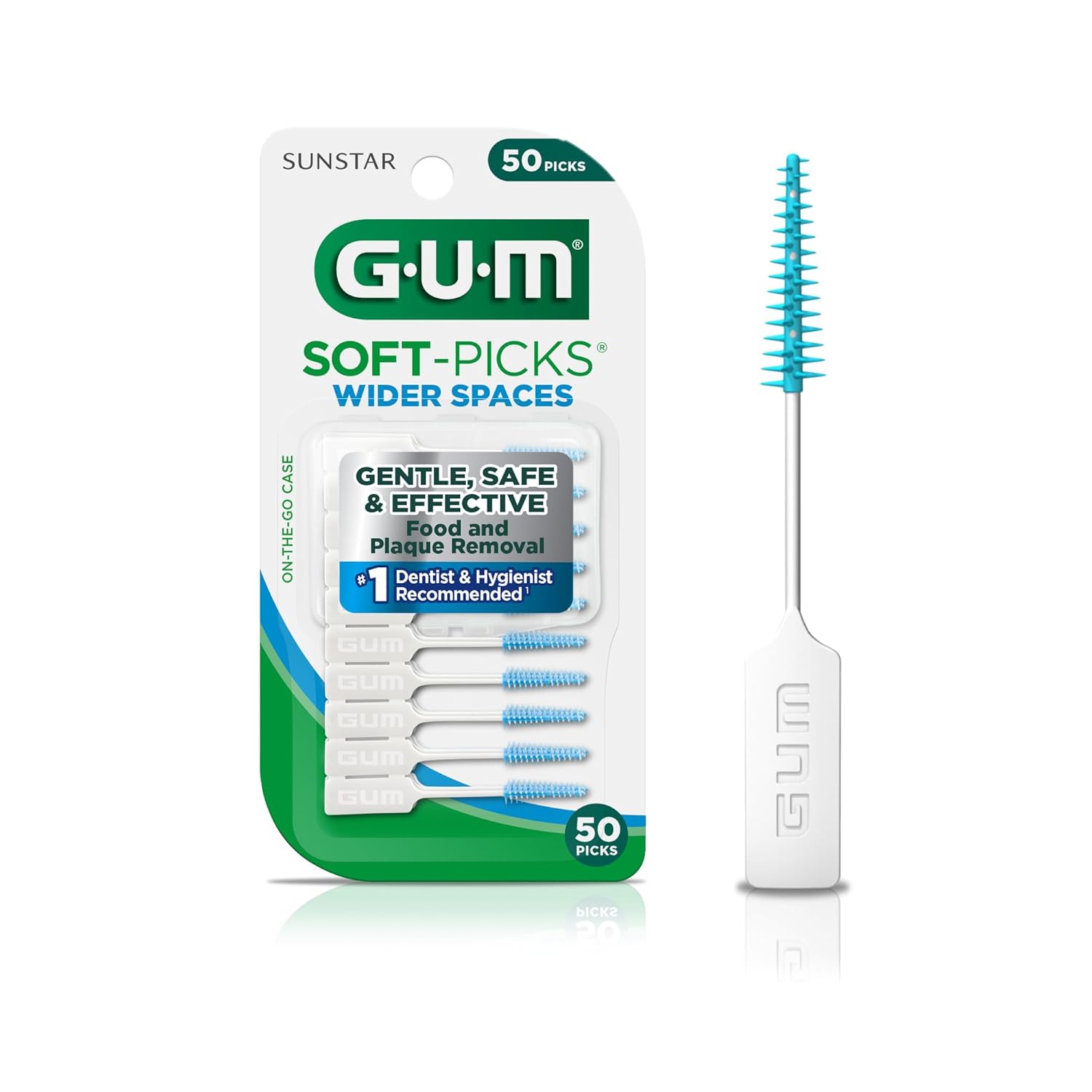 Buy now GUM Soft-Picks Wider Space, Easy to Use Dental Picks for Teeth Cleaning and Gum Health, with Convenient Carry Case, Dentist Recommended Dental Picks, 100 Count 50 Count (Pack of 1) at indiglob india