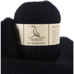 Buy now TEHETE 100% Merino Wool Yarn for Knitting 3-Ply Luxury Warm Soft Lightweight Crochet Yarn (Black) at indiglob india