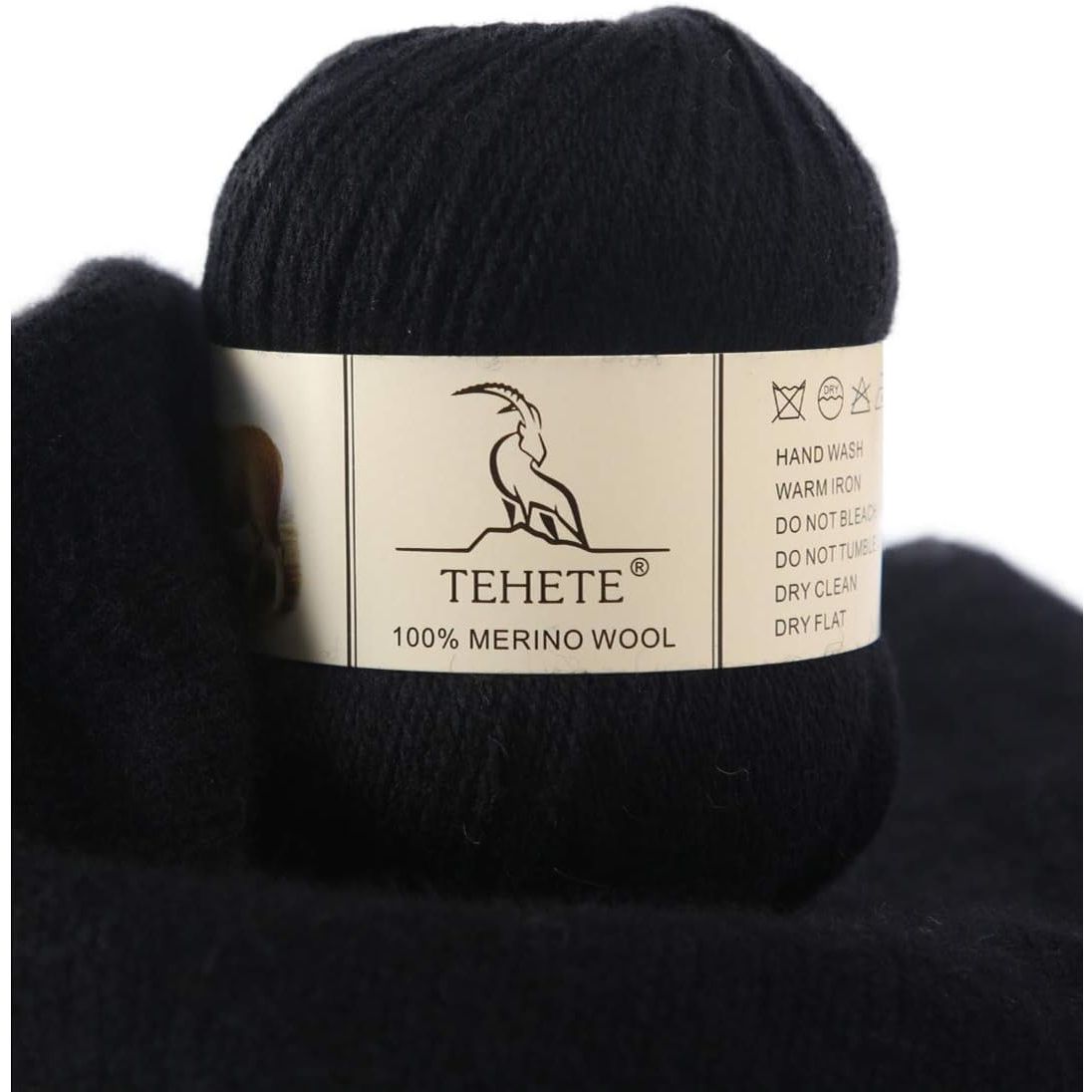Buy now TEHETE 100% Merino Wool Yarn for Knitting 3-Ply Luxury Warm Soft Lightweight Crochet Yarn (Black) at indiglob india