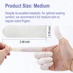 Disposable Latex Finger Cots, Medium Size Waterproof Finger Protectors, Anti-Slip Powder-Free Finger Sleeves for Electronics Repair, Crafting, Beauty Nail Art & Household Use (Approx. 105 PCS)