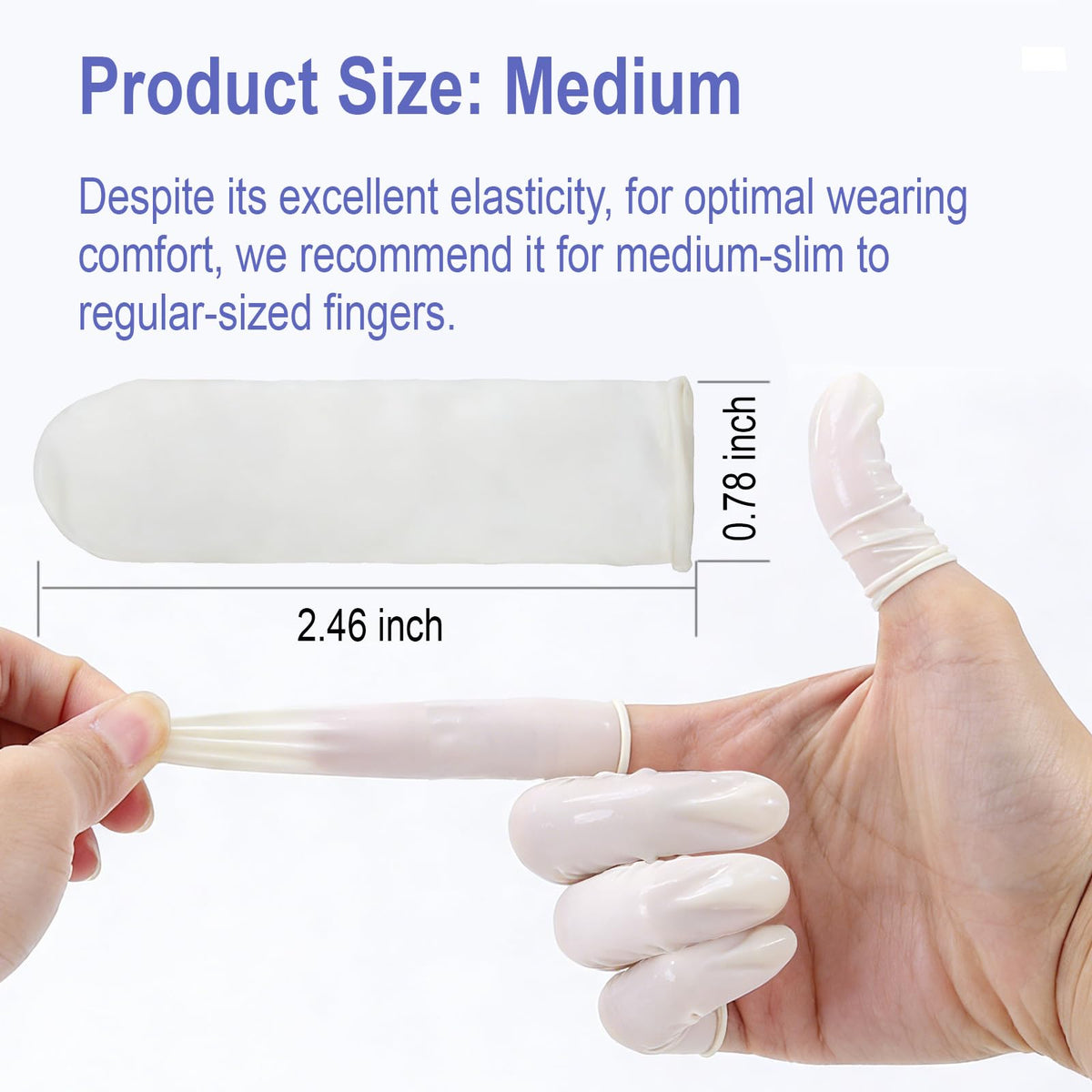 Disposable Latex Finger Cots, Medium Size Waterproof Finger Protectors, Anti-Slip Powder-Free Finger Sleeves for Electronics Repair, Crafting, Beauty Nail Art & Household Use (Approx. 105 PCS)
