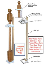 Safety Innovations No Hole Stairway Baby Gate Mounting Kit - Fits Posts from 2 3/4 inches to 3 1/2 inches Wide with Square or Round Tops - No Adhesives On Or Screws in Your Posts, (1-Pack)