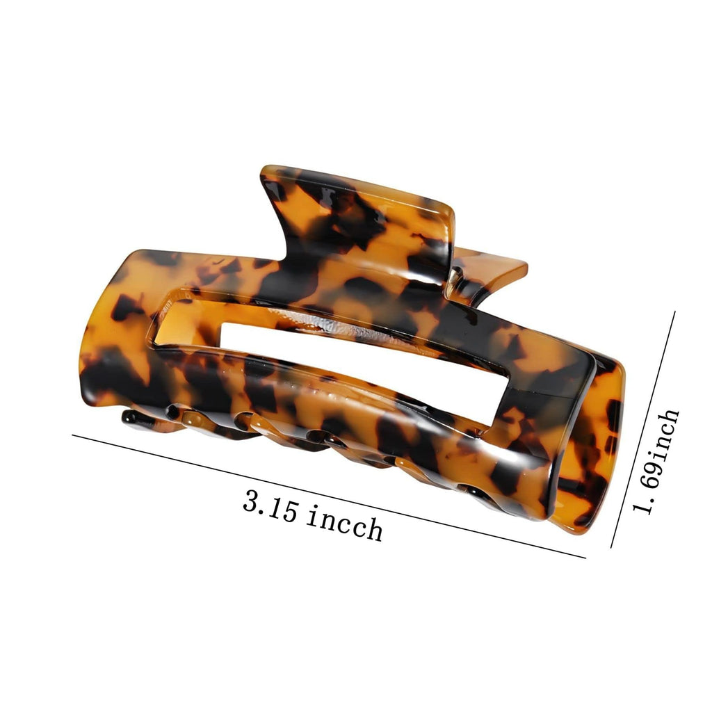4Pcs Hair Claw Clips, Acetate Hair Banana Barrettes, French Butterfly Jaw | Hair Clips, Mermaid Color Crab Hairpin, Leopard Print Stylish Hair Accessories for Women Girls