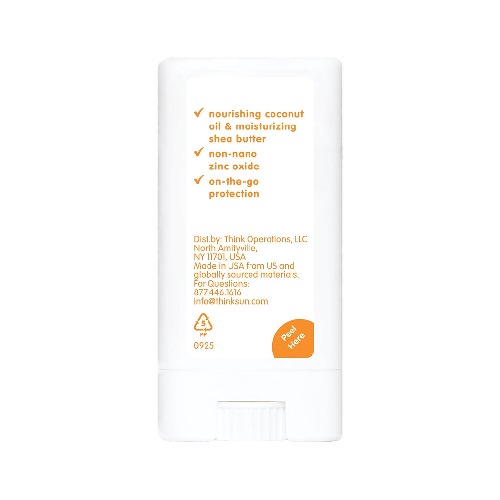 Thinkbaby Mineral Sunscreen Stick SPF 30, 0.64 Oz, Vegan & Water Resistant