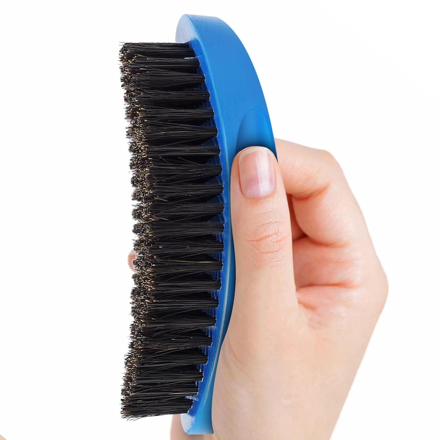 Buy now Wave Brush Medium Boar Bristles Hair brush-Designed for Thin and Normal Hair-Mens Curved Military Wave and Beard Brush-Great for 360 Waves black bristles at indiglob india