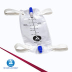 Dynarex Urinary Leg Bag, for Use with Catheter, has a Non-Drip Closure & Anti-Reflux Valve, 600 ml/20 oz Capacity, Medium, White, 1 Box of 12 Leg Bags