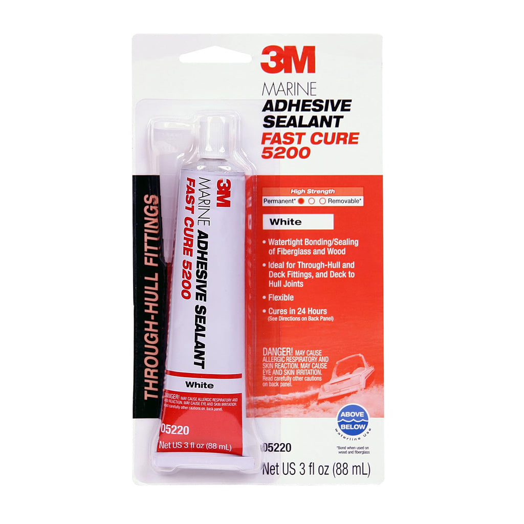 Buy now 3M Marine Adhesive Sealant Fast Cure 5200 (05220) Permanent Bonding and Sealing for Boats and RVs Above and Below the Waterline Waterproof Repair, White, 3 fl oz Tube 3 fl oz Tube 5200FC Adhesive Sealant at indiglob india