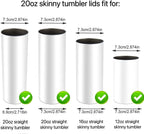 2 Pcs 20 Oz Skinny Tumbler Lid Replacement, Spill Proof, Plastic