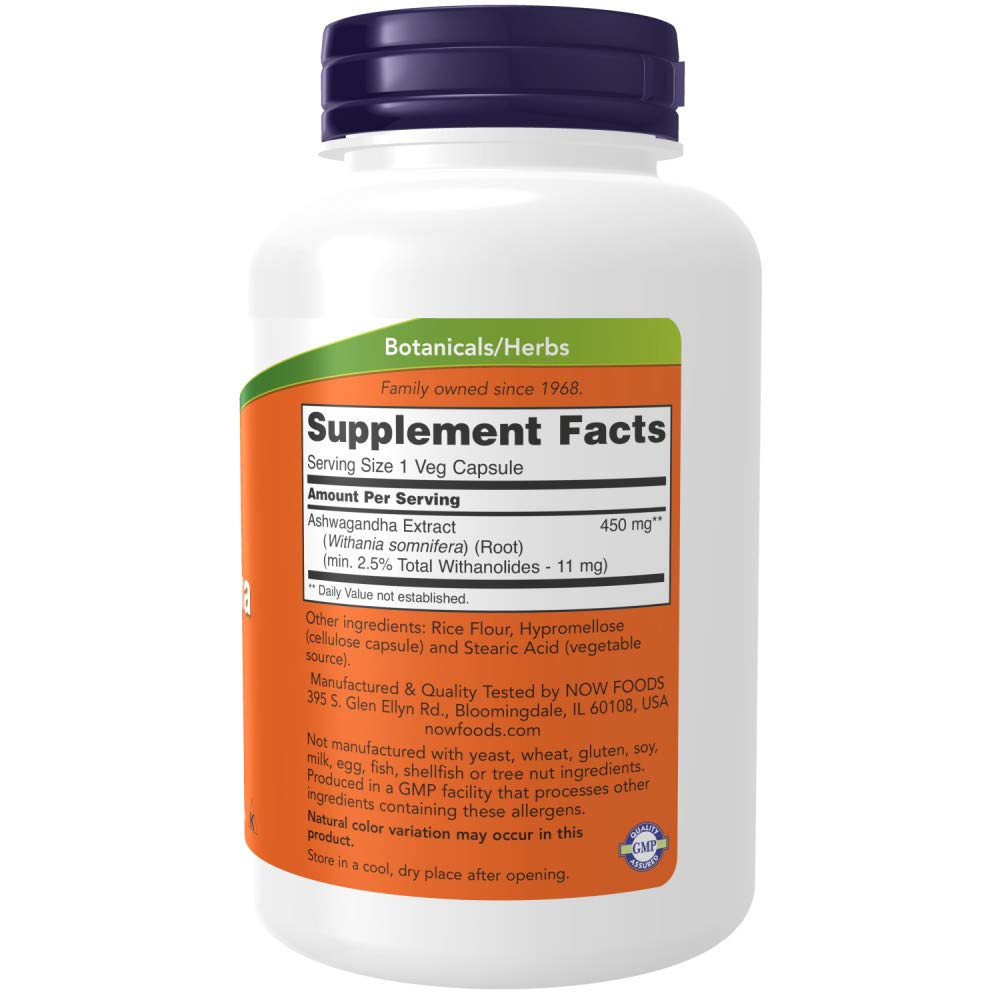 Buy now NOW Foods Ashwagandha Extract 450 mg 180 Capsule at indiglob india