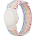 Buy now Kids Wristband Compatible with Apple AirTag, Protective Case for Air Tag GPS Tracker Holder with Nylon Bracelet, Adjustable Anti Lost Watch Band for Toddler Child Elder(Rainbow A) Rainbow A at indiglob india