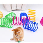 ISMARTEN Cat Spring Toy (60 Pack), Cat Kittens Toys Plastic Coil Spiral Springs for Swatting, Biting, Hunting, and Active Healthy Play (Random Color)