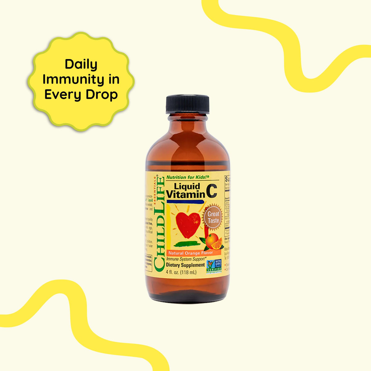 CHILDLIFE ESSENTIALS Liquid Vitamin C Low Sugar Kids, 4 Fl Oz (Pack of 3)