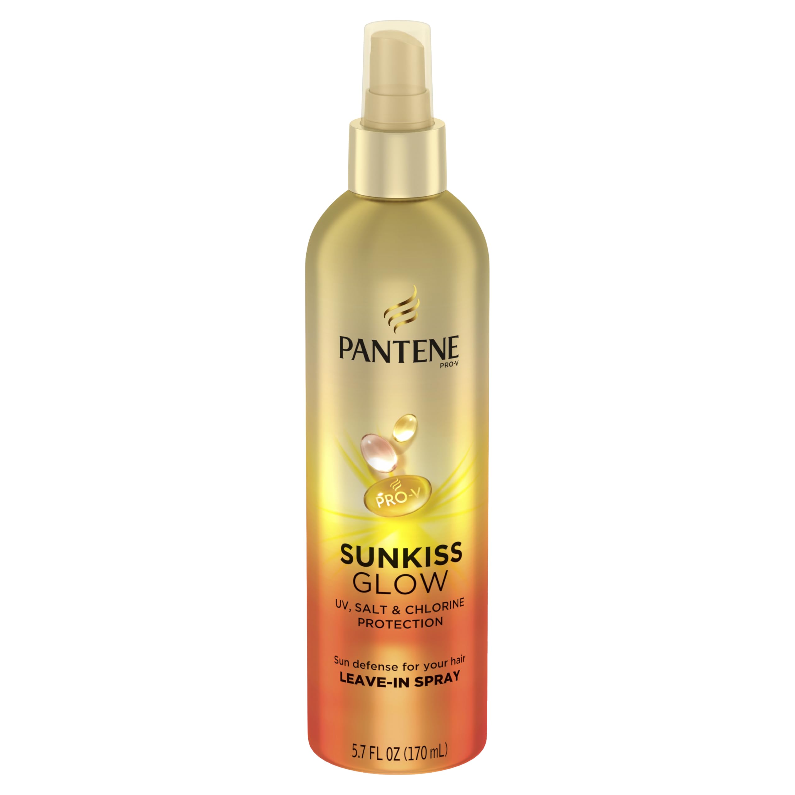 Pantene Sunkiss Glow Multitasking Spray, UV Hair Protection, Repairs Damage, Leave-In Conditioning Treatment, 5.7 oz
