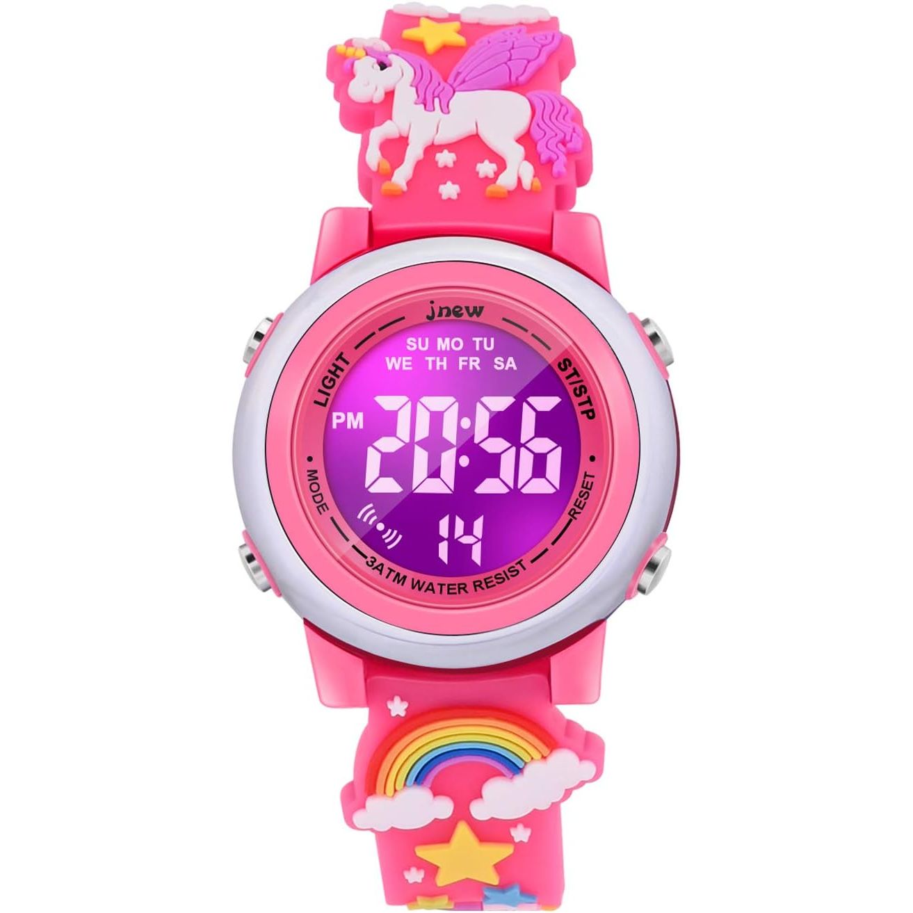 Buy now 3D Cartoon Waterproof Watches for Girls with Alarm - Best Toys Gifts for Girls Age 3-12 Rose Red at indiglob india