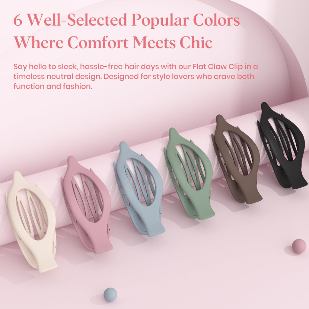 Premium imported 4 pcs flat hair clips in chic pastel colors, perfect for stylish women seeking comfort and elegance.