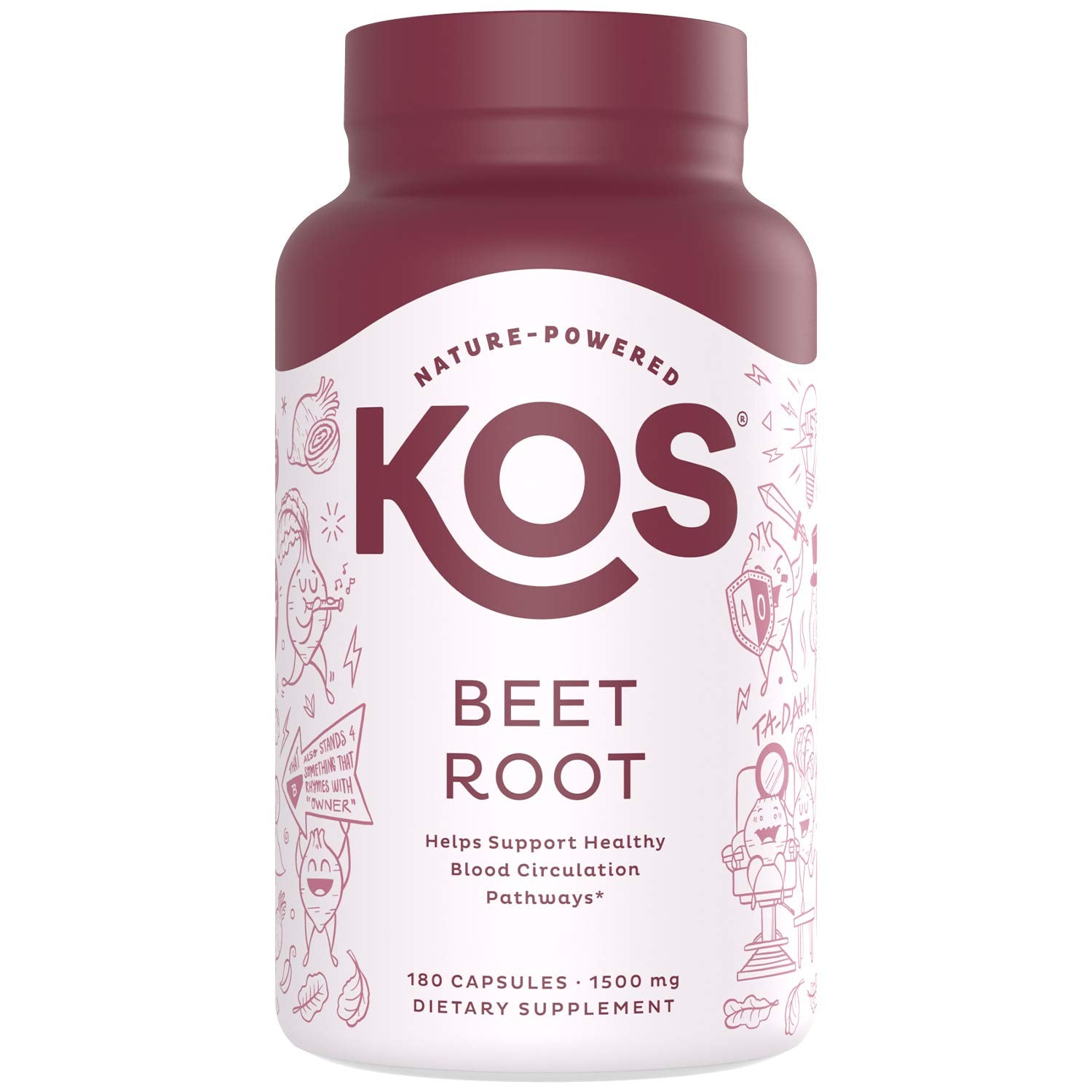 KOS Reds Superfood Powder for Antioxidants - USDA Certified Organic Beet Root, Goji Berries, Acai, Pomegranate, Coconut Water & Digestion Enzymes- Goji Berry Popsicle Flavor Juice Mix - 28 Servings
