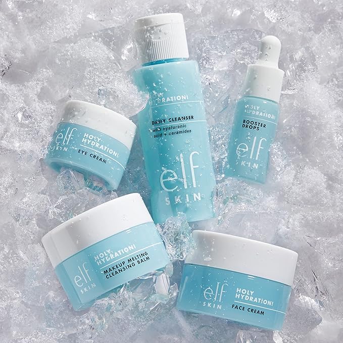 Buy now e.l.f. SKIN Holy Hydration! Hydrated Ever After Skincare Mini Kit, Cleanser, Makeup Remover, Moisturizer & Eye Cream For Hydrating Skin, Airplane-Friendly Sizes at indiglob india