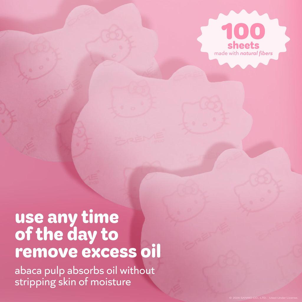 The Crème Shop Hello Kitty Mattifying Blotting Paper with Mirror and Puff
