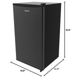 Buy now Honeywell Compact Refrigerator 3.3 Cu Ft Mini Fridge with Freezer, Single Door, Low noise, Removable Shelves, for Bedroom, Office, Dorm with Adjustable Temperature Settings, Black at indiglob india
