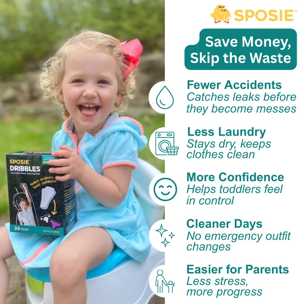 Sposie Dribbles, Turn Any Underwear Into Potty Training Underwear, 28 Ct