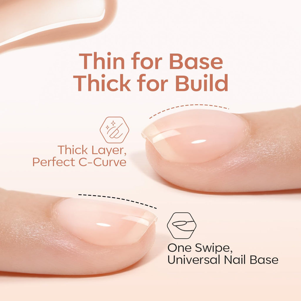 modelones Rubber Base Gel Polish Set 6 French Tip Color Builder Base | Milky White Pink Nude Blush Strengthener for Weak Nails Apex Building Long Last Soak Off U V DIY Manicure Builder in a Bottle