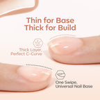 modelones Rubber Base Gel Polish Set 6 French Tip Color Builder Base | Milky White Pink Nude Blush Strengthener for Weak Nails Apex Building Long Last Soak Off U V DIY Manicure Builder in a Bottle
