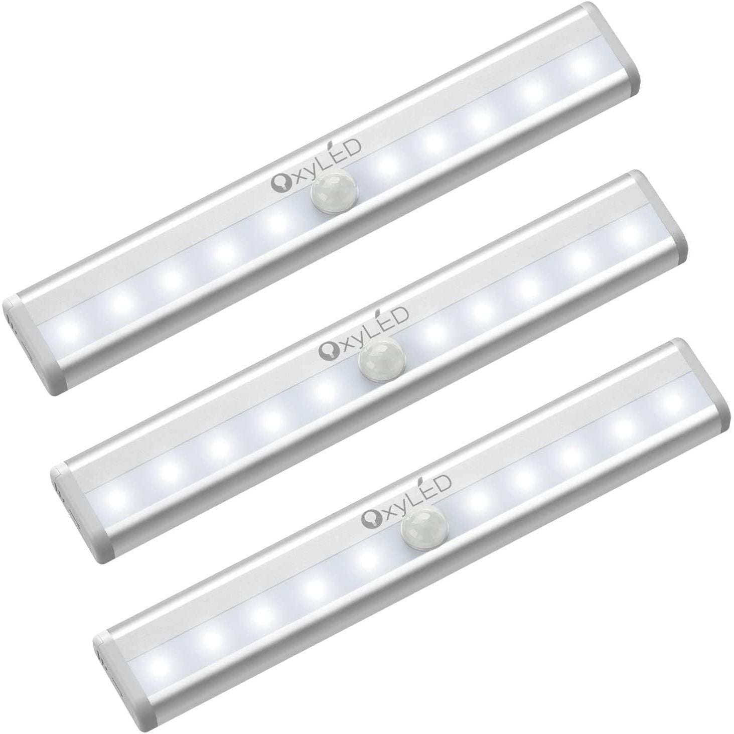 Buy now Under Cabinet Lights OxyLED 3 Pack Motion Sensor Lights Closet Only Battery Operated10 Led Wireless Indoor Motion Activated Cabinet Lights for Kitchen Pantry Stair Cannot Recharge at indiglob india