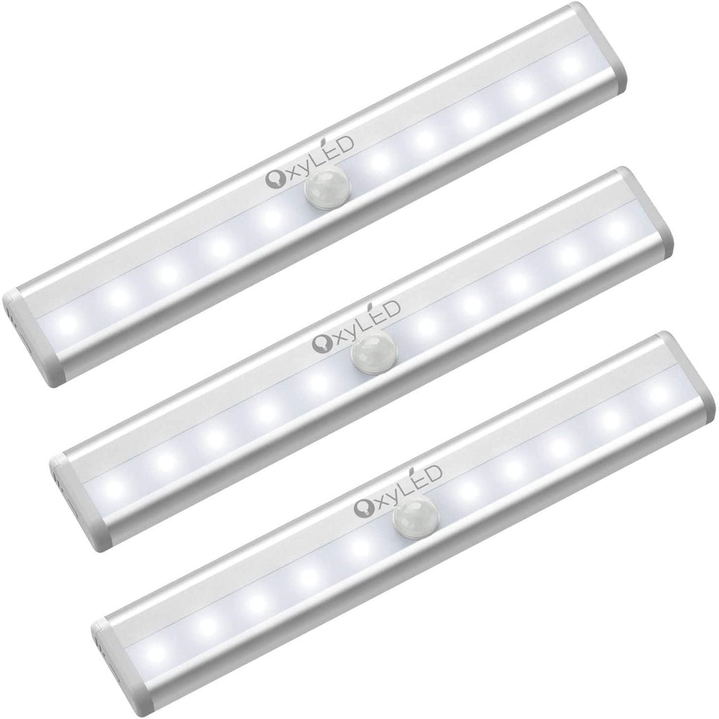 Buy now Under Cabinet Lights OxyLED 3 Pack Motion Sensor Lights Closet Only Battery Operated10 Led Wireless Indoor Motion Activated Cabinet Lights for Kitchen Pantry Stair Cannot Recharge Battery Operated at indiglob india
